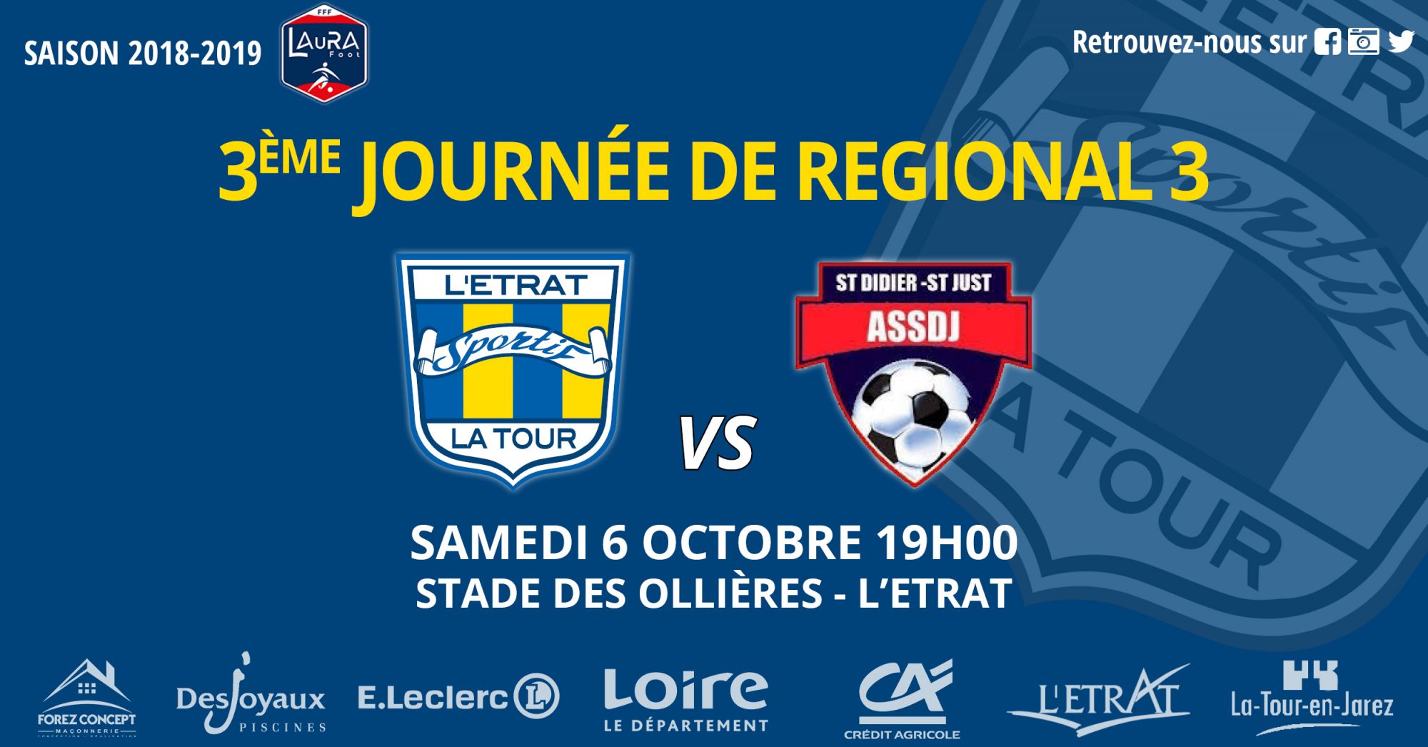 RÃ©gional 3 : L'Etrat vs St Didier St Just ce samedi 19h