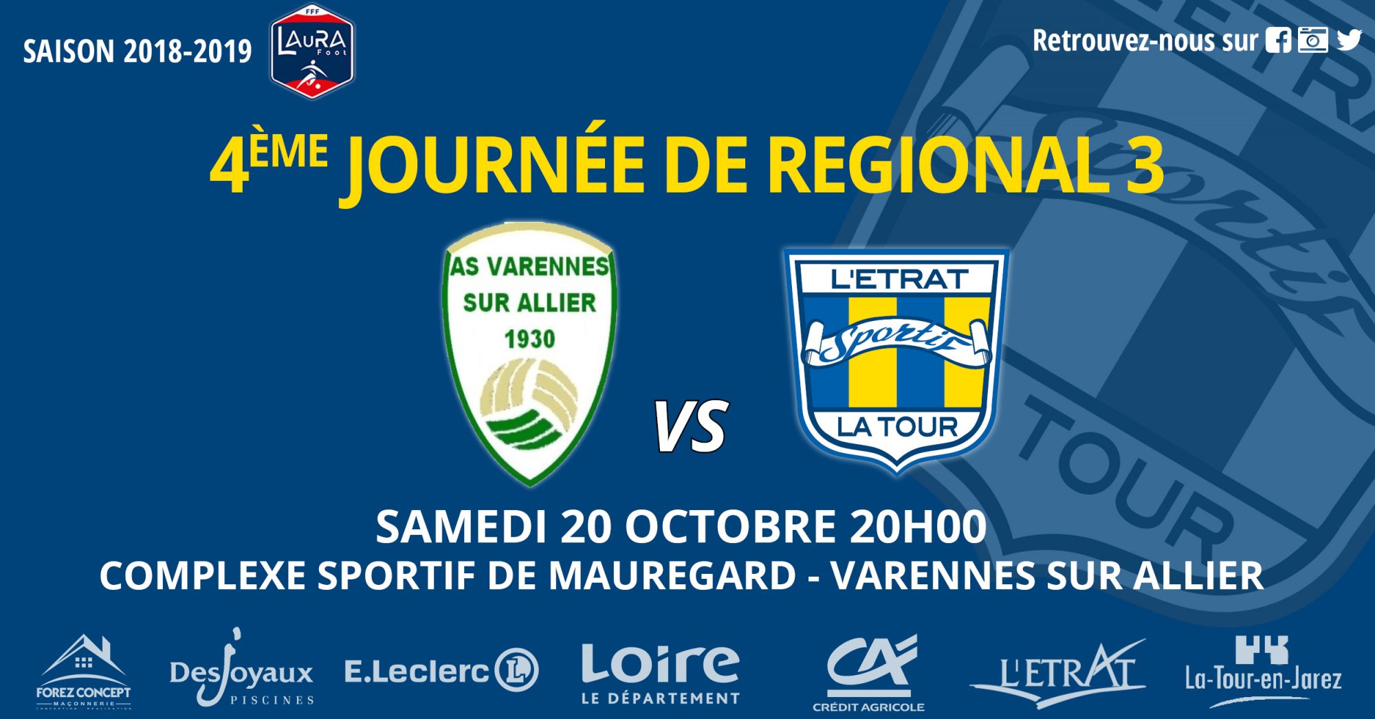RÃ©gional 3 : Varennes AS vs L'Etrat la Tour ce samedi 20h