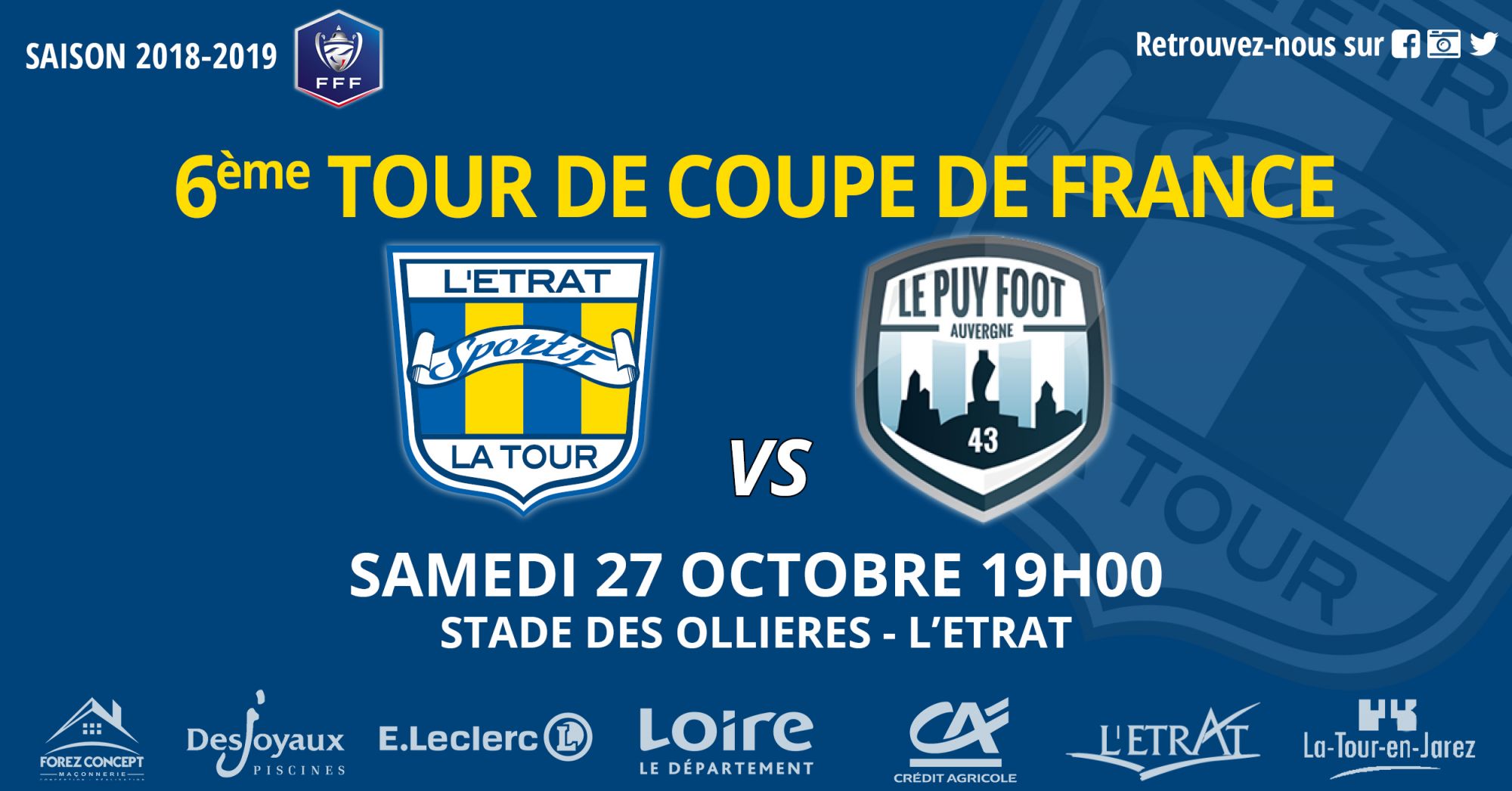 Coupe de France : L'Etrat la Tour vs Le Puy ce samedi 19h00