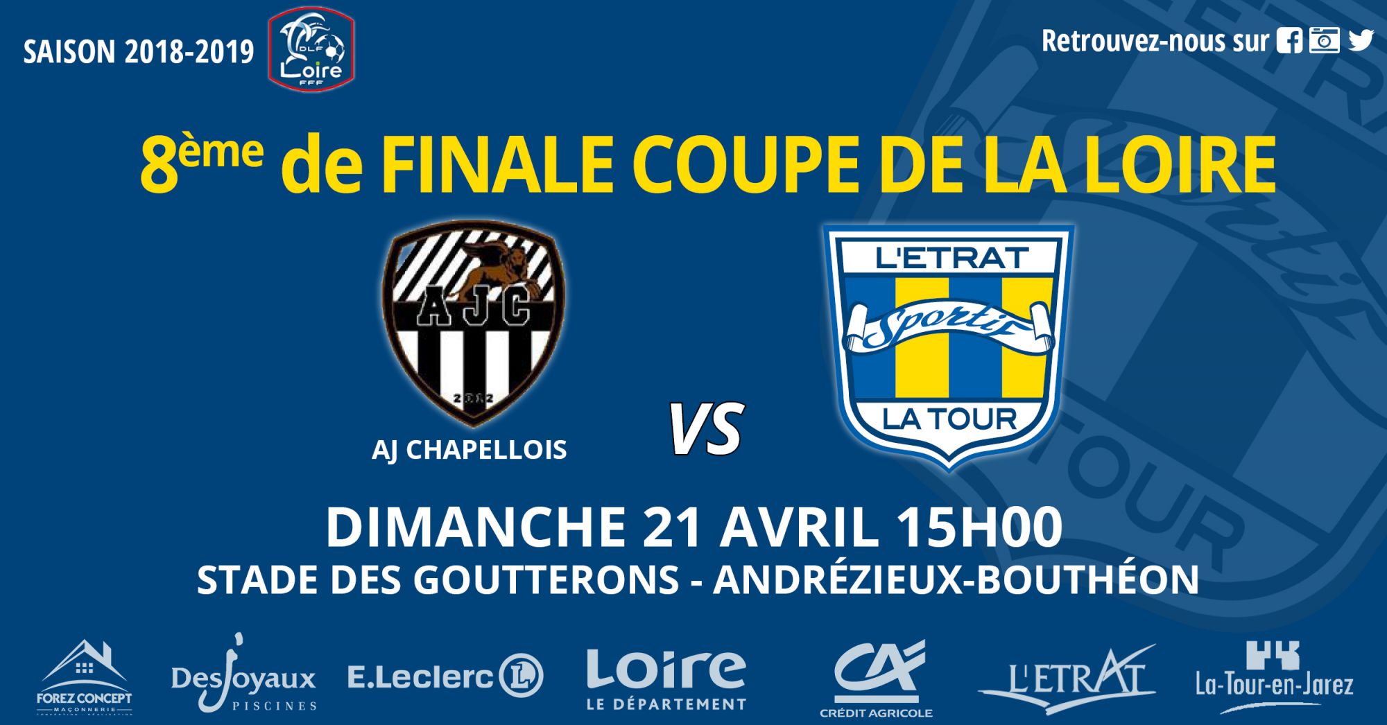 Coupe de la Loire: 8' de finale ce dimanche Ã  AndrÃ©zieux-BouthÃ©on 